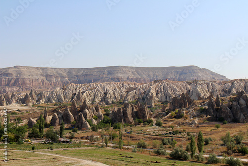 Arid landscape Rose Valley Goreme August 2024 Summer view of volcanic tuff formations