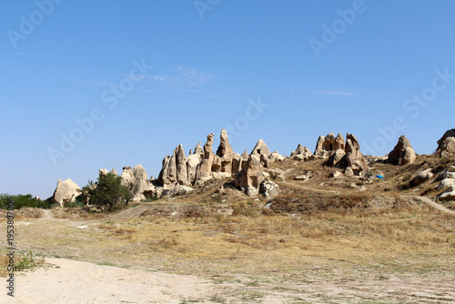 Unesco site Goreme valley August 2024 Volcanic rock formations and cave dwellings