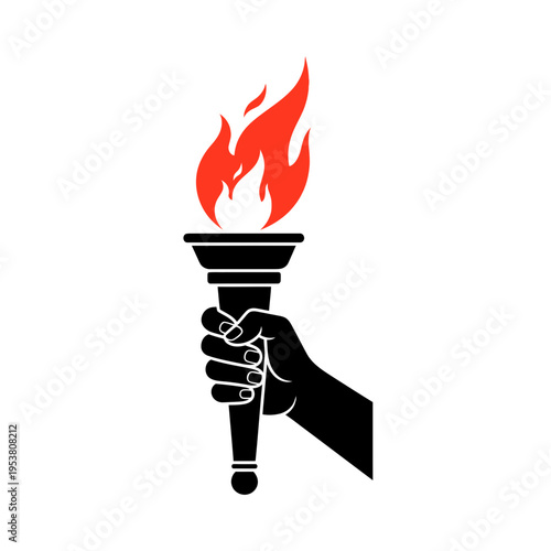 vector illustration of a burning torch