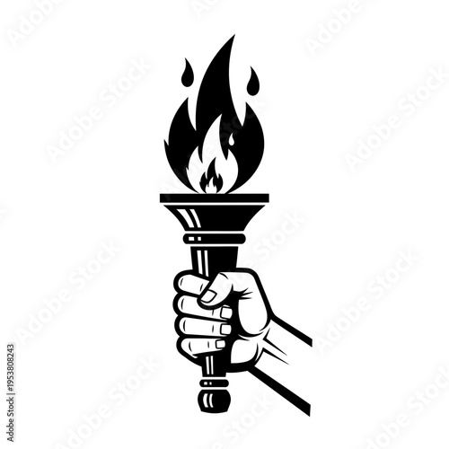 burning torch with flame