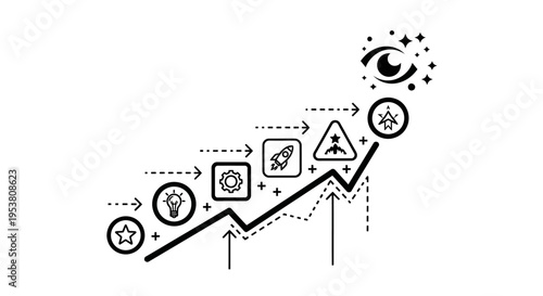 Business growth and strategy icons.