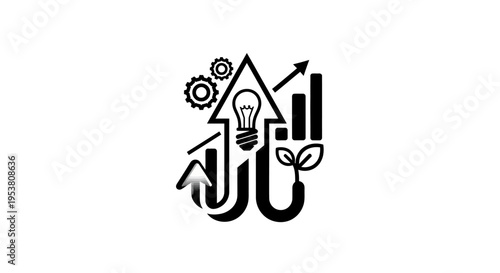 Business Growth Ecology Light Bulb Concept.