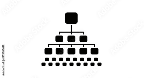 Black pyramid organization chart diagram.