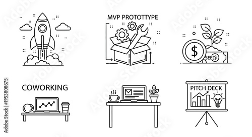 Business Startup Office Workspace Desk.