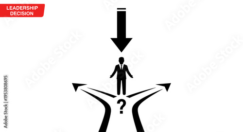 Businessman making leadership decision.