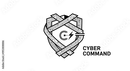 Cyber Command Logo Design Emblem.