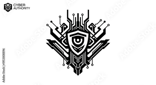Cyber Security Shield Logo Design.