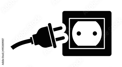 Electric plug in socket outlet.