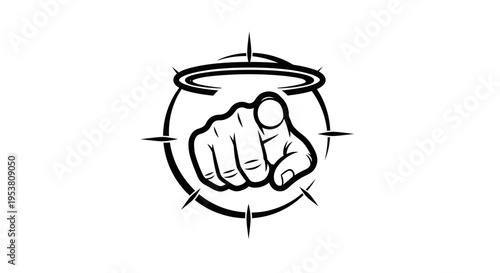 Fist with halo symbol icon.