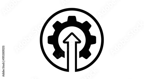 Gear with arrow icon symbol.