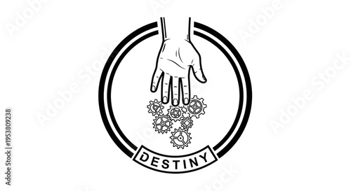 Hand holding flowers in circle design.