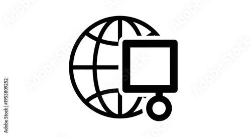 Global Delivery Truck Icon Symbol.