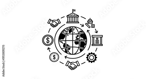 Global finance and economy concept.