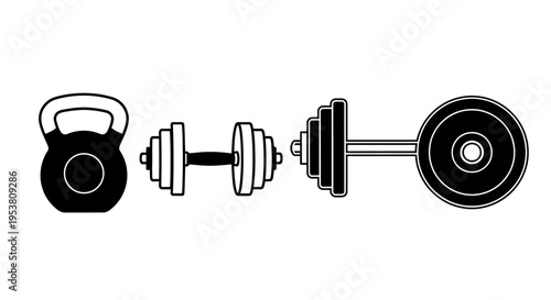 Kettlebell and Dumbbells: Fitness Equipment for Weightlifting and Strength Training