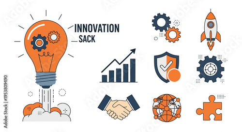 Innovation business concept light bulb.