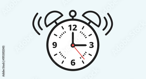 Alarm clock ringing at six oclock.