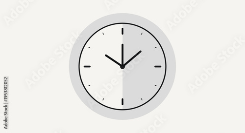 Analog clock face with black hands.