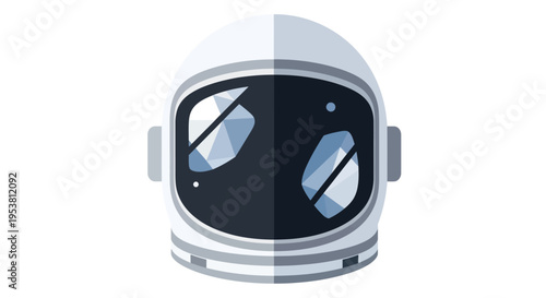 Astronaut helmet with reflective visor.