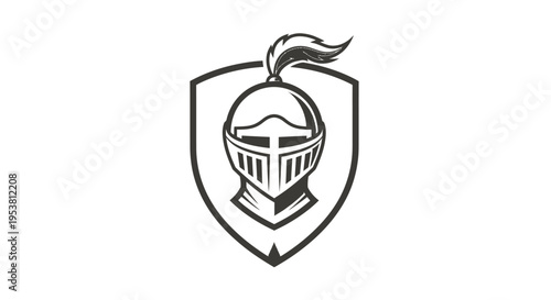Black and white knight helmet crest.