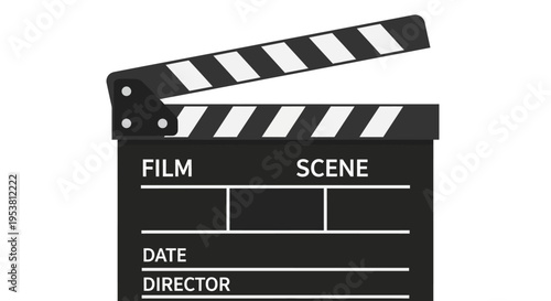 Black and white movie clapper board.