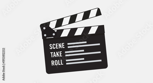 Black and white movie clapper board.