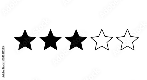 Black and white star rating symbols.