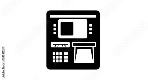 Black and white vending machine icon.