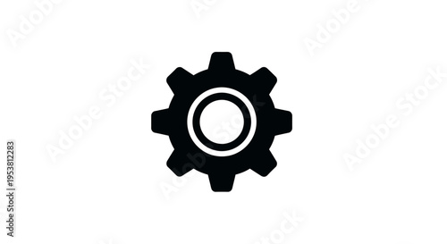 Black gear icon on white background.