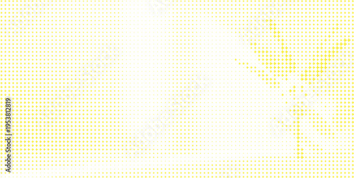 Bright Yellow Plus Sign Halftone Pattern Fade Effect, Yellow Abstract Plus Symbol Clean White Background
