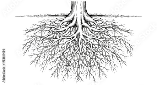 Tree Roots System Illustration