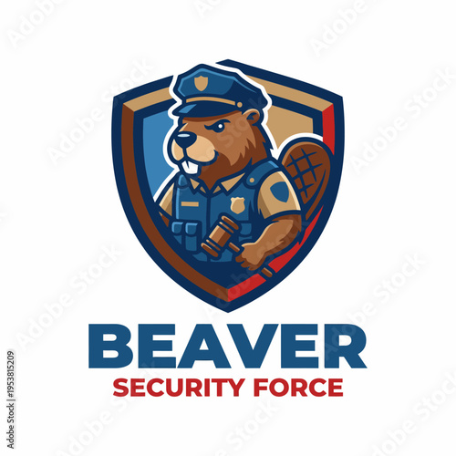 This engaging beaver security logo blends a playful animal design with authoritative elements, symbolizing reliability and protection in a fun and approachable manner.