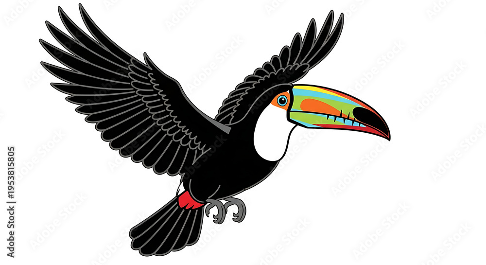 Fototapeta premium Colorful toucan bird illustration