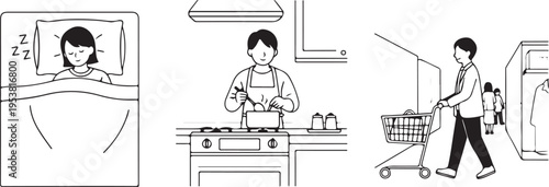 Daily Routine and Lifestyle Activities Illustration