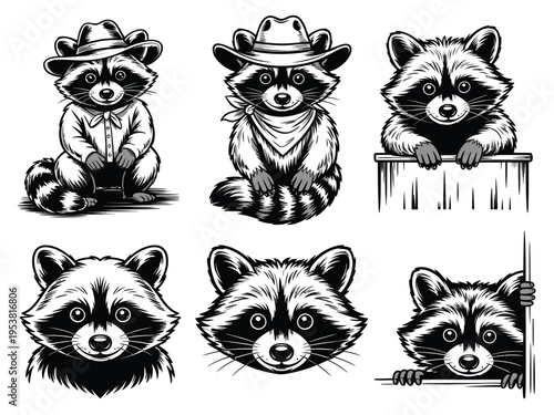 Black and white of stylized owls perched on branches