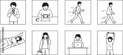 Everyday Life Activities Illustration
