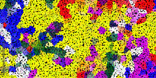 Foto Vibrant colorful abstract background of small dots in yellow blue red and purple