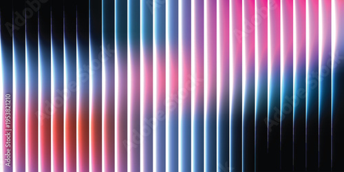 Neon pink and ice blue ripple glass effect background with glowing luminous stripes gradient, modern banner header futuristic backdrop wallpaper web design