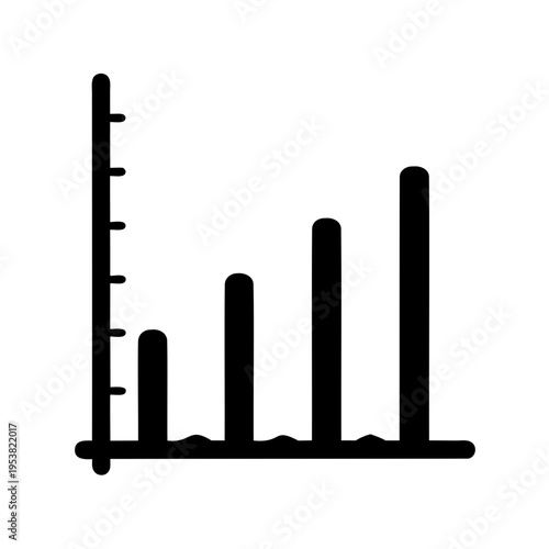 Simple bar chart icon illustrating data analysis, growth, and statistical representation Vector, illustration