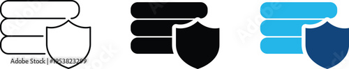 Digital shield icon showing data protection and secure cyber security information. Professional illustration for network safety protocols, private file encryption, antivirus software defense