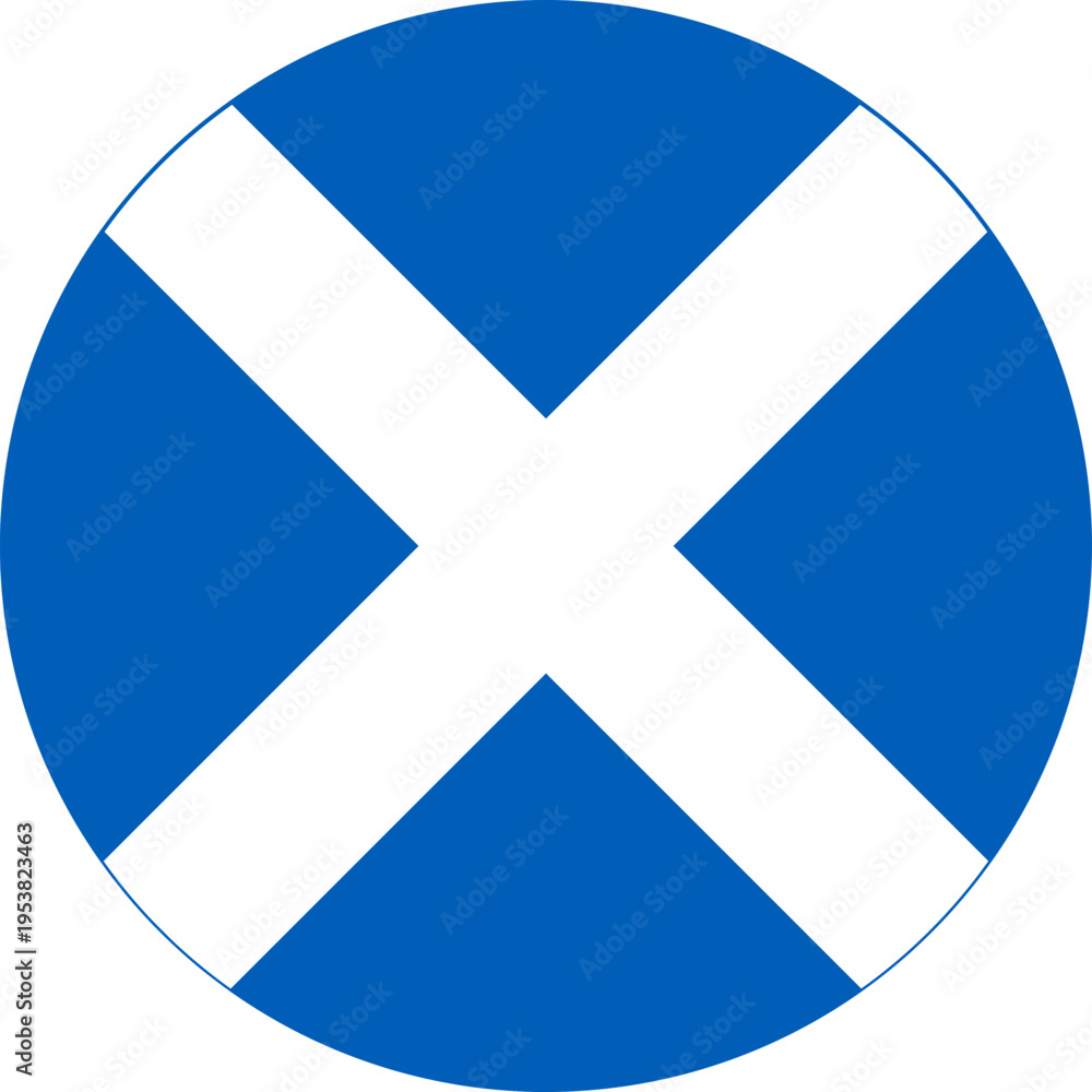 Obraz premium Scotland Round Flag Vector Button Symbol