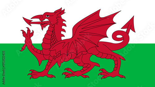 Wales Country Flag Vector Illustration Graphic