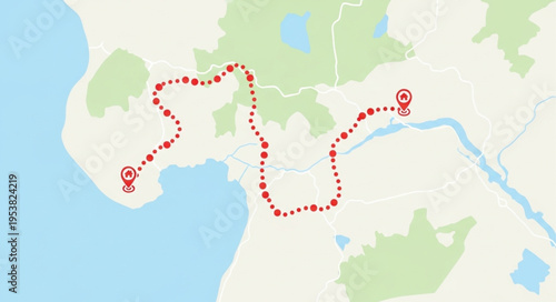 Route Map Visualization - A Detailed Path Across Terrain.