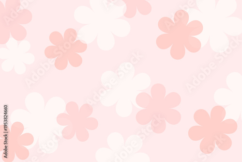 シンプルな花柄パターンのかわいい赤背景素材