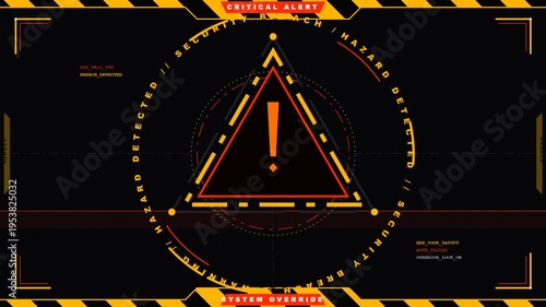 Cyber Security Breach System Interface Warning Icon Set