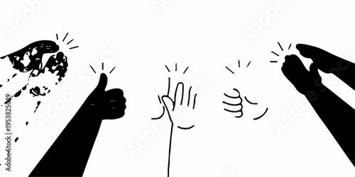 Black vector illustration of a woman's hand silhouette forming a nature tree design with a bird animal symbol for a Halloween tattoo art sign