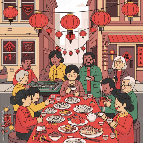 People sitting at a dinner table.