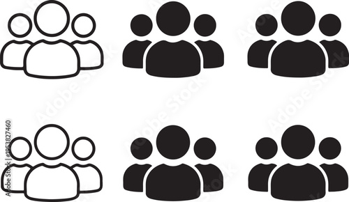 Isolated Diverse People Group Icon, diverse people group icon, multicultural group symbol, social diversity concept, human inclusion icon, community diversity vector