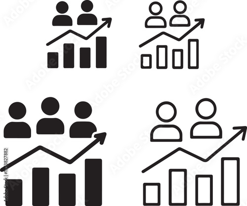 Isolated Population Data Chart Icon, population data chart icon, demographic data symbol, statistics graph concept, analytics chart icon, population report vector