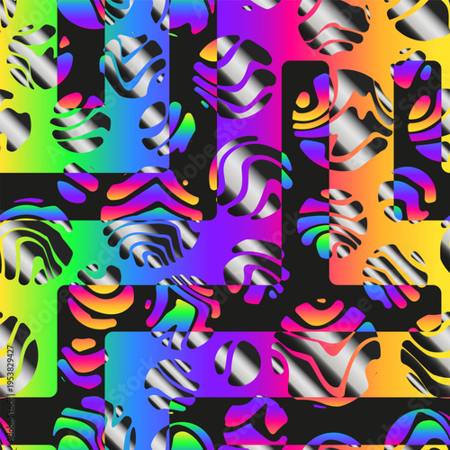 Chrome Maze Pipeline. Seamless pattern