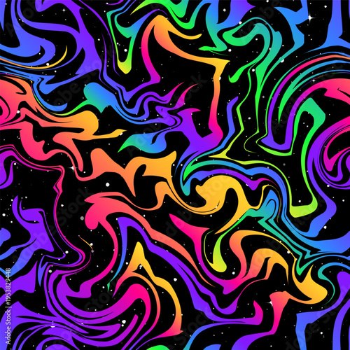 Psychedelic Marble Flow. Seamless pattern